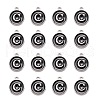 Platinum Plated Alloy Charms X-ENAM-S118-02C-P-2