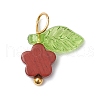 10Pcs Natural Red Jasper Flower Charms PALLOY-JF03765-01-3