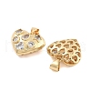 Brass Pave Clear Cubic Zirconia Pendants KK-U009-05C-G-2