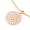 Brass with ABS Imitation Pearl Charm Necklace BJEW-Q350-05D-G-2