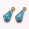 Antique Golden Plated Brass Enamel teardrop X-KK-Q571-01C-2