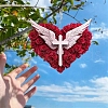 Acrylic Heart Wing Cross Hanging Ornaments PW-WGC4599-01-4
