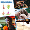 Cinco de Mayo Opaque Printed Acrylic Pendant Locking Stitch Markers HJEW-AB00177-6