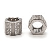 Brass Cubic Zirconia Beads ZIRC-F001-124P-1