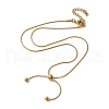 304 Stainless Steel Round Snake Chain Lariat Necklaces NJEW-Z048-01G-2