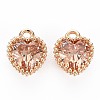 Brass Micro Pave Cubic Zirconia Charms KK-S356-773L-1