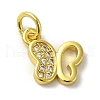 Real 18K Gold Plated Brass Pave Cubic Zirconia Pendants KK-M283-10A-01-1
