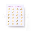 304 Stainless Steel Tiny Rabbit Stud Earrings with 316 Stainless Steel Pins for Women EJEW-J043-04G-3