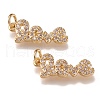 Brass Micro Pave Clear Cubic Zirconia Pendants ZIRC-N040-13-G-1