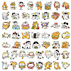 100Pcs PVC Self-Adhesive Stickers of Freehand Painting Cat PW-WG6201B-02-1