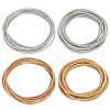   32Pcs 4 Styles Iron Wire Round Snake Chain Stretch Bracelets Set BJEW-PH0004-39-1