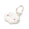 925 Sterling Silver White Enamel Charms STER-C014-02A-S-2