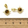 Brass Pave Natural Tiger Eye Sun Charms KK-K398-21G-3