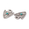 Synthetic Turquoise Half Round Pendants PALLOY-D013-03AS-3