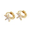 S925 Sterling Silver Flower Hoop Earrings WB4304-1-2