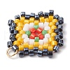 Seed Beads Beaded Charms PALLOY-MZ00324-05-4