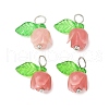 Flower Shape Synthetic Shell Charms PALLOY-JF03863-02-1