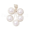 Plastic Imitation Pearl Pendants PALLOY-JF03519-01-1