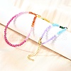 3MM Faceted Round Colorful Cubic Zirconia Beaded Necklaces for Women NJEW-A047-01G-3