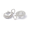 Brass Cubic Zirconia Charms ZIRC-C022-14P-2