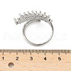 Brass Micro Pave Cubic Zirconia Adjustable Cuff Rings for Women RJEW-B127-01P-4