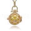 Golden Tone Brass Hollow Round Cage Pendants KK-J216-15G-1