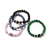 Natural Mixed Gemstone Stretch Bracelets for Women Men BJEW-JB06694-1