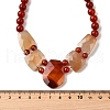 Natural Red Agate Faceted Bib Graduated Beaded Necklaces for Women NJEW-B128-01I-5
