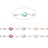 Enamel Flat Round with Evil Eye Link Chains CHS-G021-01P-02-2