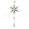 Christmas Glass Snowflake Pendant Decoration HJEW-TA00230-1