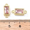 Brass Pave Glass Rectangle Connector Charms KK-H002-06G-03-3