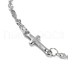 304 Stainless Steel Cross Link Bracelets BJEW-JB11699-02-3