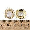 Brass Micro Pave Clear Cubic Zirconia Stud Earrings EJEW-F373-06G-5