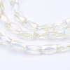 Electroplate Transparent Glass Beads Strands EGLA-E046-D06-3