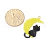 Handmade Glass Seed Beaded Moon with Cat Shape Pendants PALLOY-MZ00613-4