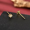Star Brass Micro Pave Clear Cubic Zirconin Stud Earrings EJEW-D318-08G-3