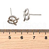 Brass Micro Pave Clear Cubic Zirconia Stud Earrings EJEW-M103-04P-5