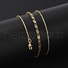 Brass Cable & Flat Sequin Chains Necklaces for Women NJEW-D302-40G-2