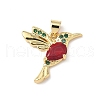 Brass Mirco Pave Cubic Zirconia and Glass Pendants KK-Q068-01G-1