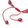 Lampwork Evil Eye Beads Braided Bead Bracelets for Men Women BJEW-MZ00160-01-4