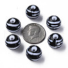 Opaque Striped Acrylic Beads MACR-S373-27B-10-5