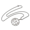 304 Stainless Steel Hollow Cut Demon Seal Sigil Pendant Necklaces NJEW-H065-25P-2