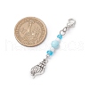 Ocean Theme Alloy Charm & Glass Beads Pendant Decorations HJEW-JM03156-04-3
