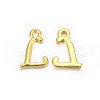 Golden Plated Alloy Letter Pendants X-PALLOY-J718-01G-L-1