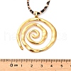 304 Stainless Steel Spiral Pendant Leopard Print Imitation Leather Cord Wrap Necklaces for Women NJEW-K289-02G-4