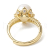 Mother's Day Jewellery Round Natural Pearl Adjustable Rings RJEW-P113-02G-3