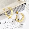 304 Stainless Steel Oval Stud Earrings EJEW-A119-09G-01-2