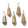 Natural Unakite Pointed Pendants G-P445-E07-1