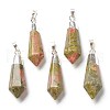 Natural Unakite Pendants G-P445-E07-1