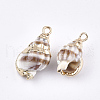 Electroplate Spiral Shell Pendants SSHEL-S262-20-2